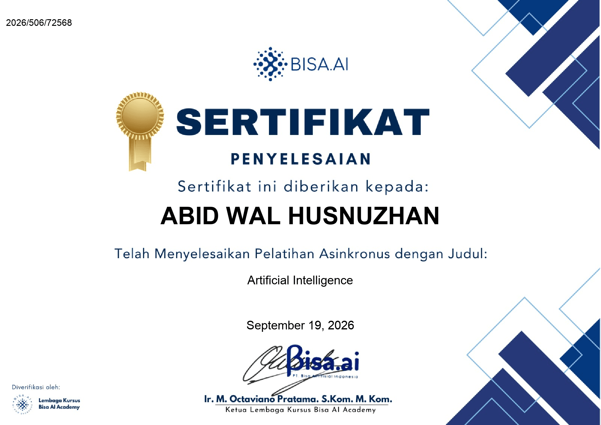 Pelatihan Artificial Intelligence